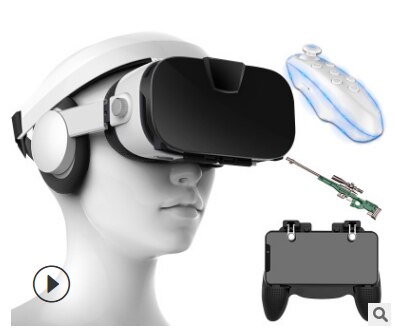 VR lunettes Mobile 3D cinéma réalité virtuelle casque bleu lentille anti-dérapant objet réglage de la distance