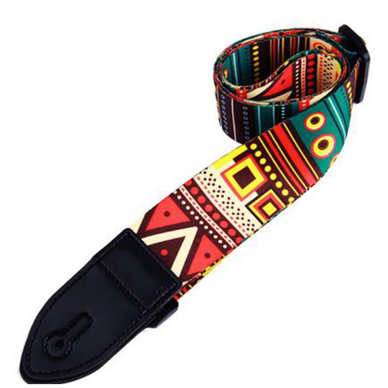 Nylon Guitar Strap for Acoustic Electric Guitar and Bass Multi-Color Guitar Belt Adjustable Colorful Printing Nylon Straps: A