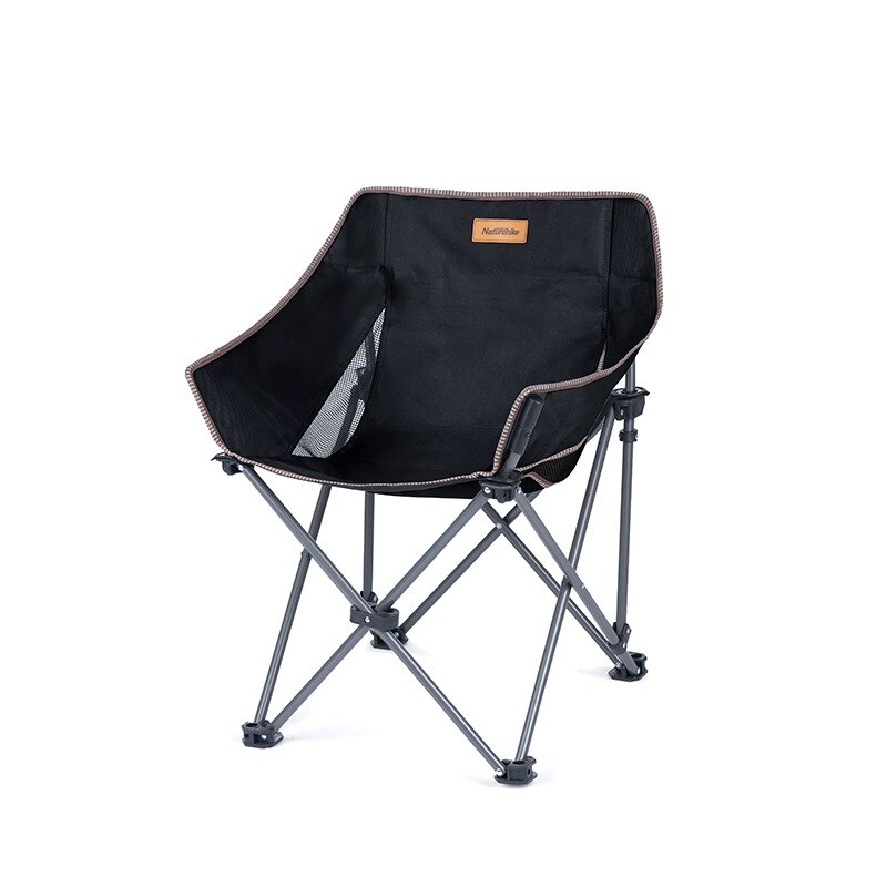 Naturehike Folding Back Chair Moon Chair Camping Chair: Black