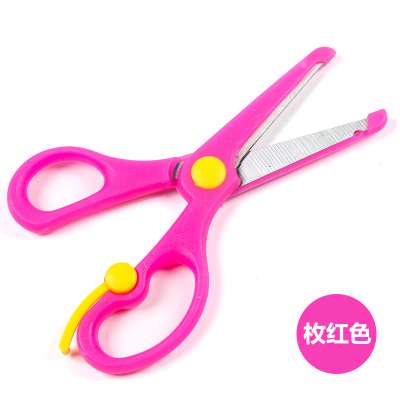 Child student baby safety scissors elastic scissors labor-saving manual safety shears metal scissors anti-clip hand scissors: NO2