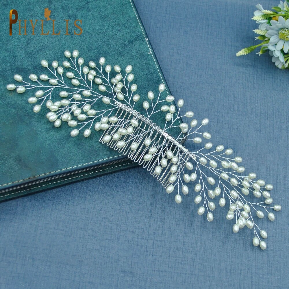 PHYLLIS A27 Pearl Bridal Comb Handmade Headband Jewelry Wedding Hair Accessories Tiara Party Women Headpiece Bridesmaid Headwear