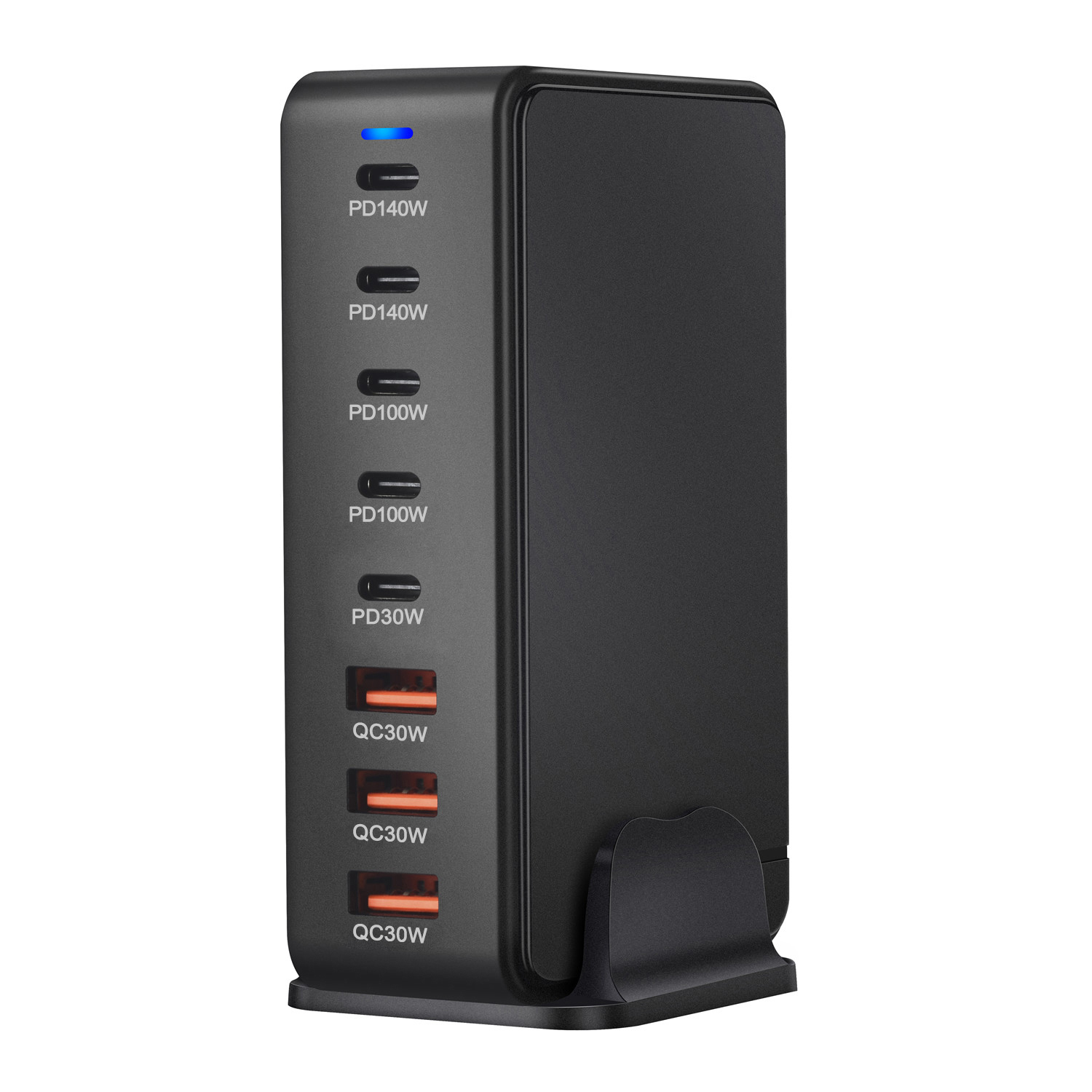 600W GaN Fast Charge 3.0 USB-C Charger with 8 Ports 5C3A PD, Portable and Suitable for Tablets