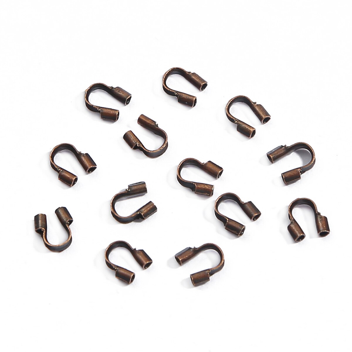 100Pcs 4X4Mm Draad Protectors Wire Guard Guardian Protectors Loops U-vorm E Einde Sluitingen Connector Voor sieraden Bevindingen Maken Diy: Copper
