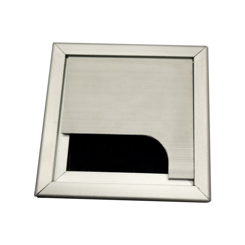 Square Metal Computer Desk Wire Hole Decorative Cover Desk Outlet Aluminum Alloy Embedded Socket Line Hole Cover Grommet Desk