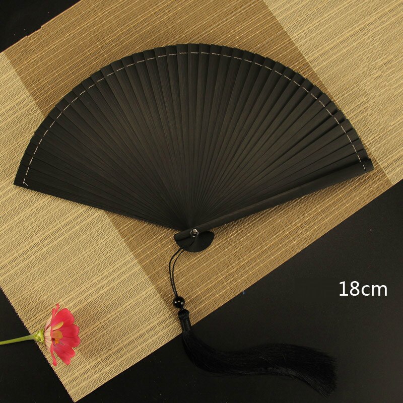Japanse Stijl Retro Bamboe Hand Fan Klassieke Kant Ventilador Draagbare Zomer Dame Kleine Vouwen Fan Chinese Vrouwen Hand Fans: Bruin