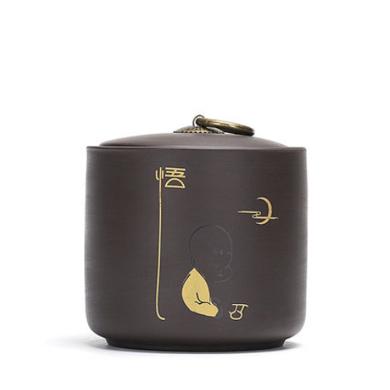 Caja de almacenamiento de té verde Puer de arcilla púrpura, lata de galletas, tarro de caramelo, frutos secos, caja de sellado, tanques de viaje, caja de hojas de té: G