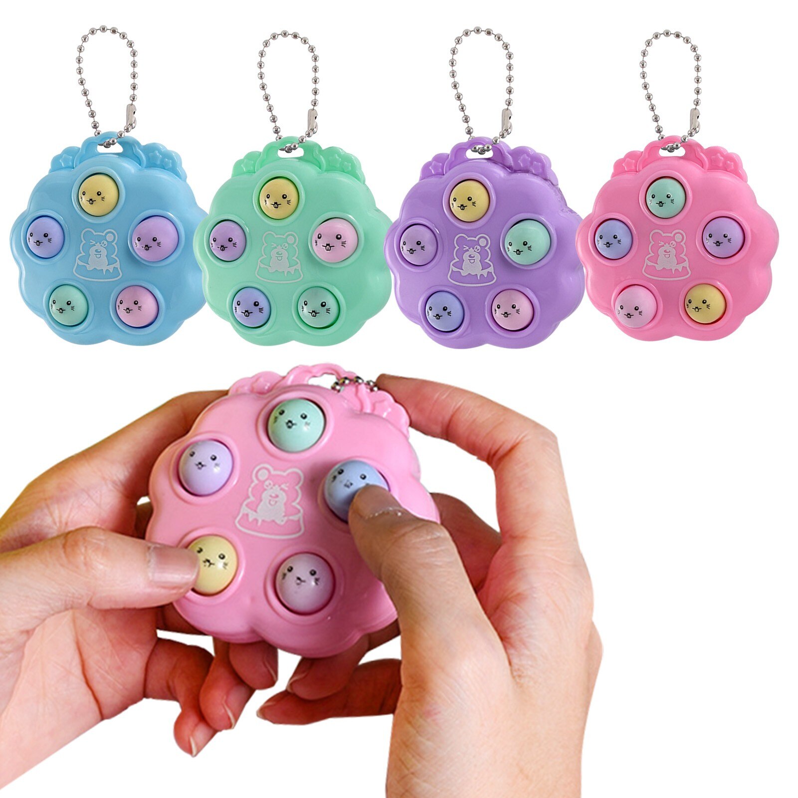 Mini jeu de Hamster à main, Machine à Fidget, Super mignon, sac , pendentif clé, jouet de décompression du bout des doigts