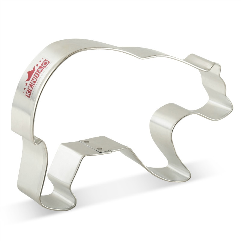 KENIAO Grizzly Bear Cookie Cutter Woodland Animal Fondant / Biscuit / Food Cutter for Kids - 13.1 x 8.7 cm - Stainless Steel