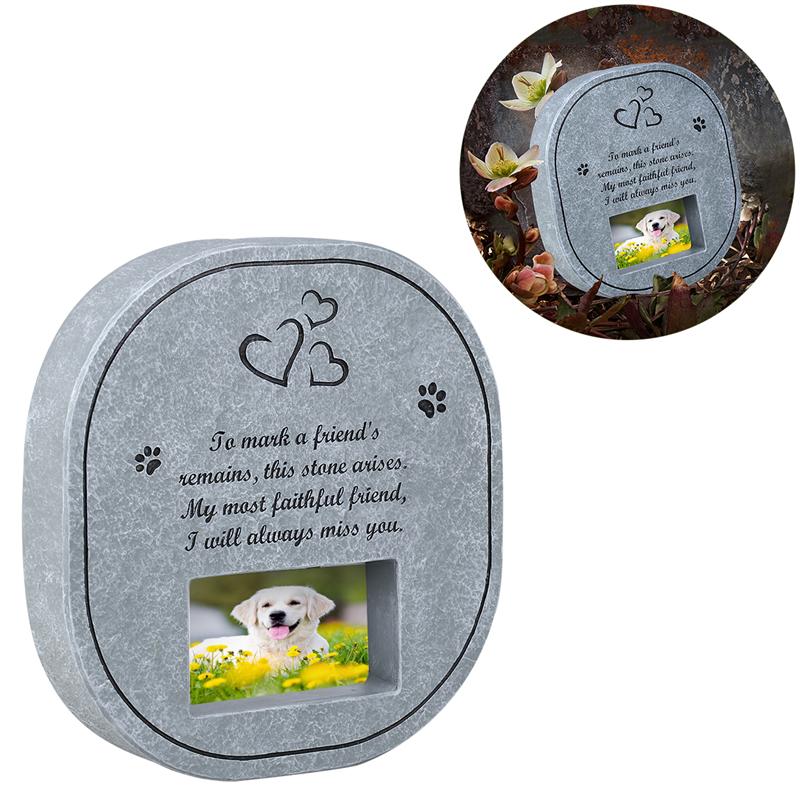 Honden Grafsteen Souvenir Pet Puppy Memorial Stenen Tuin Achtertuin Huisdier Monument Met Fotolijst Poot Graf Voor Honden katten