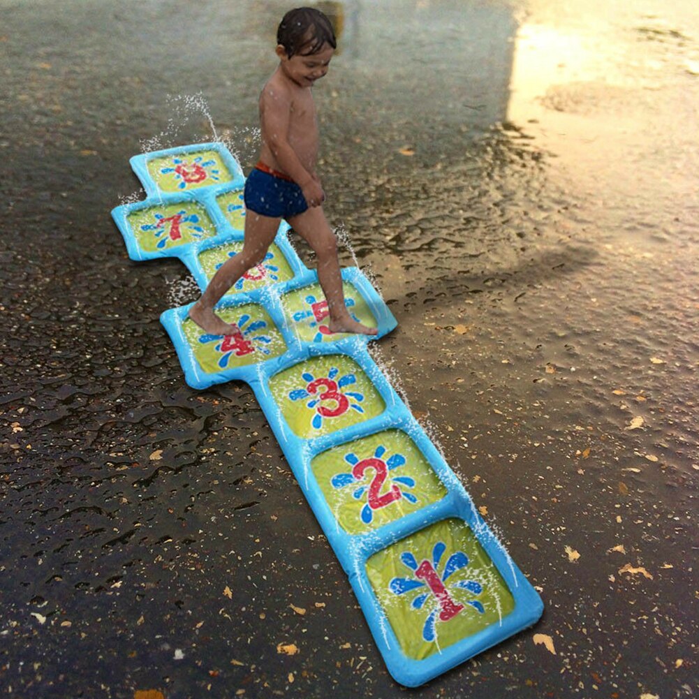 Binnenplaats Kinderen Leuke Zomer Hopscotch Opblaasbare Speelgoed Zwembad Outdoor Water Sprinkler Game Mat Spray Splash Spelen Accessoires