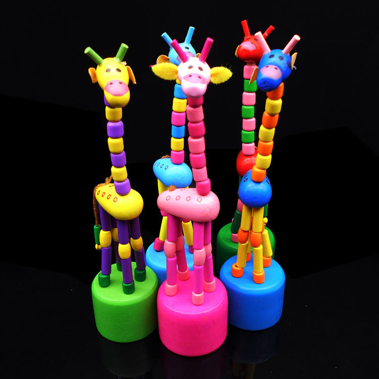 Dancing Toddler Children Learning Toys Wooden Animal Giraffe Baby Kids Developmental Toy Support