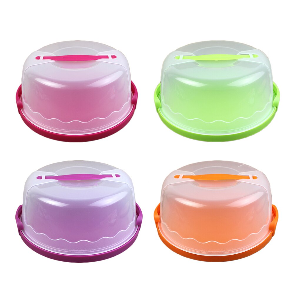 Behogar 30 cm Runde Kuchen Kasten Container mit Deckel Sicherer Verschluss für Erhaltung Transport Gebäck Menge 1 Zufällige Farbe
