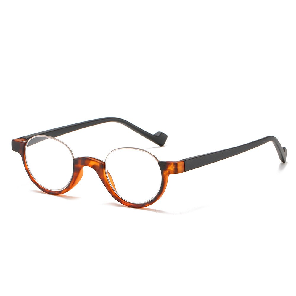 Gafas de lectura redondas de media llanta, lentes para presbicia invertidas, lupa Anti luz azul, lector de ordenador