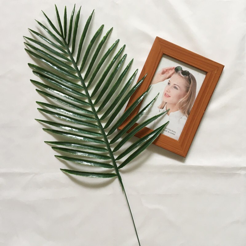 Plast konstgjorda blad tropiska palmblad simulering blad för hawaiian luau temafest hem trädgård dekoration
