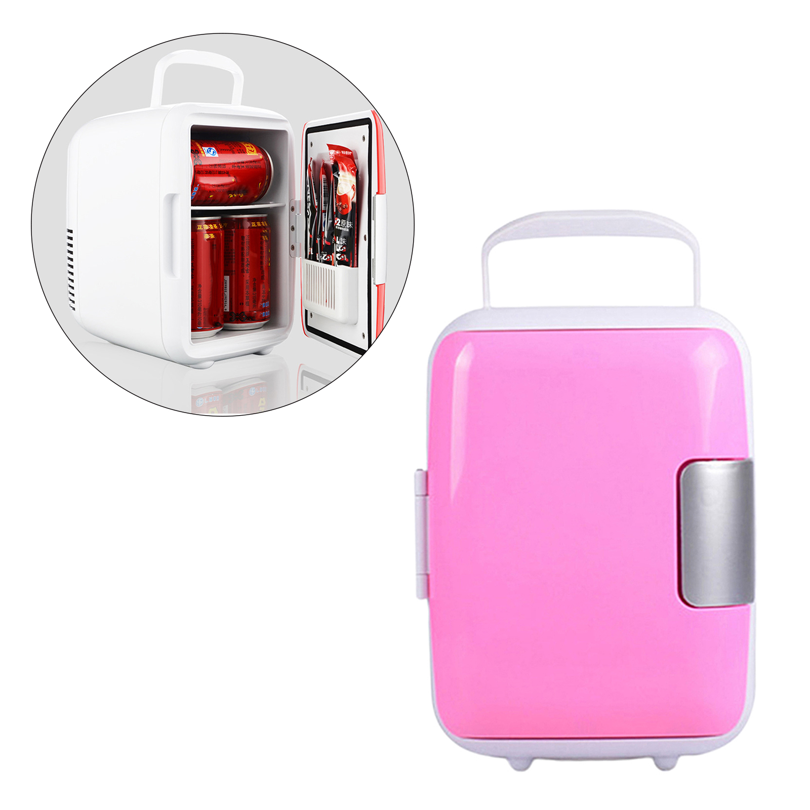 Portable Mini 4L Car Fridge Cooler Warmer Low Noise Compact Fruit Beer AC/DC for Office Camping Travel