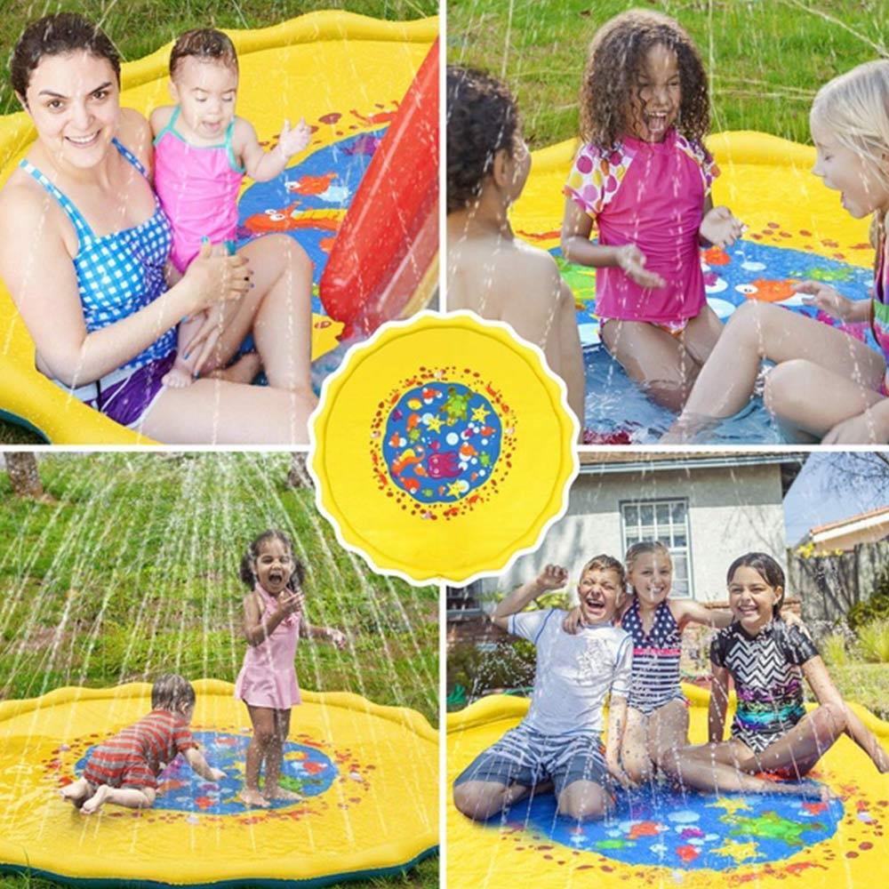 Lek vannmatte plen spill pute svømmebasseng oppblåsbar spray vann pute pvc spill familie hage klapp sommer
