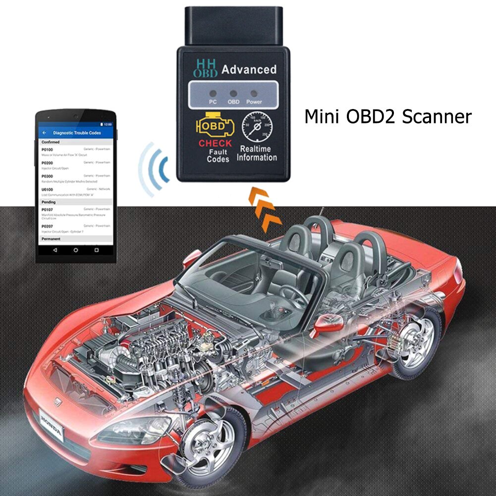 Bluetooth V2.1 Mini Elm327 obd2 scanner OBD car diagnostic tool code reader For Android Windows Symbian English