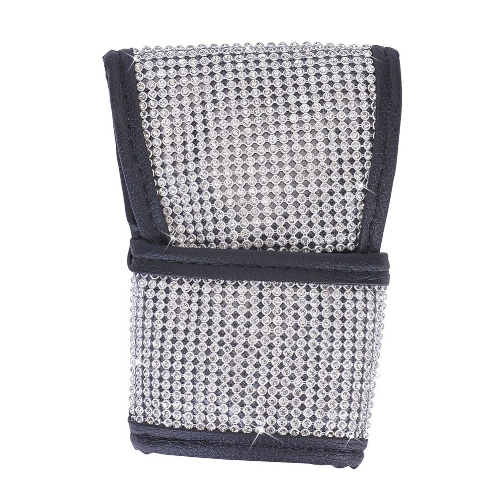 Cubierta pomo de palanca de cambios con estilo para collares y pomo de cambio de coche con diamantes brillantes ostentosos decoración cubiertas de estacionamiento accesorios para automóviles PU