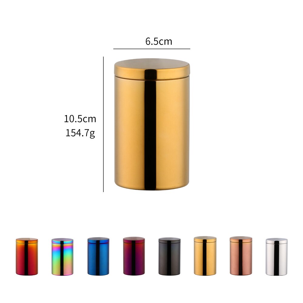 200ml Tea Caddies Stainless Steel Tea Caddy Small Japanese Storage Tin Mini Pu&#39;er Tea Sealed Tin,Teaware Canister Set Kitchen