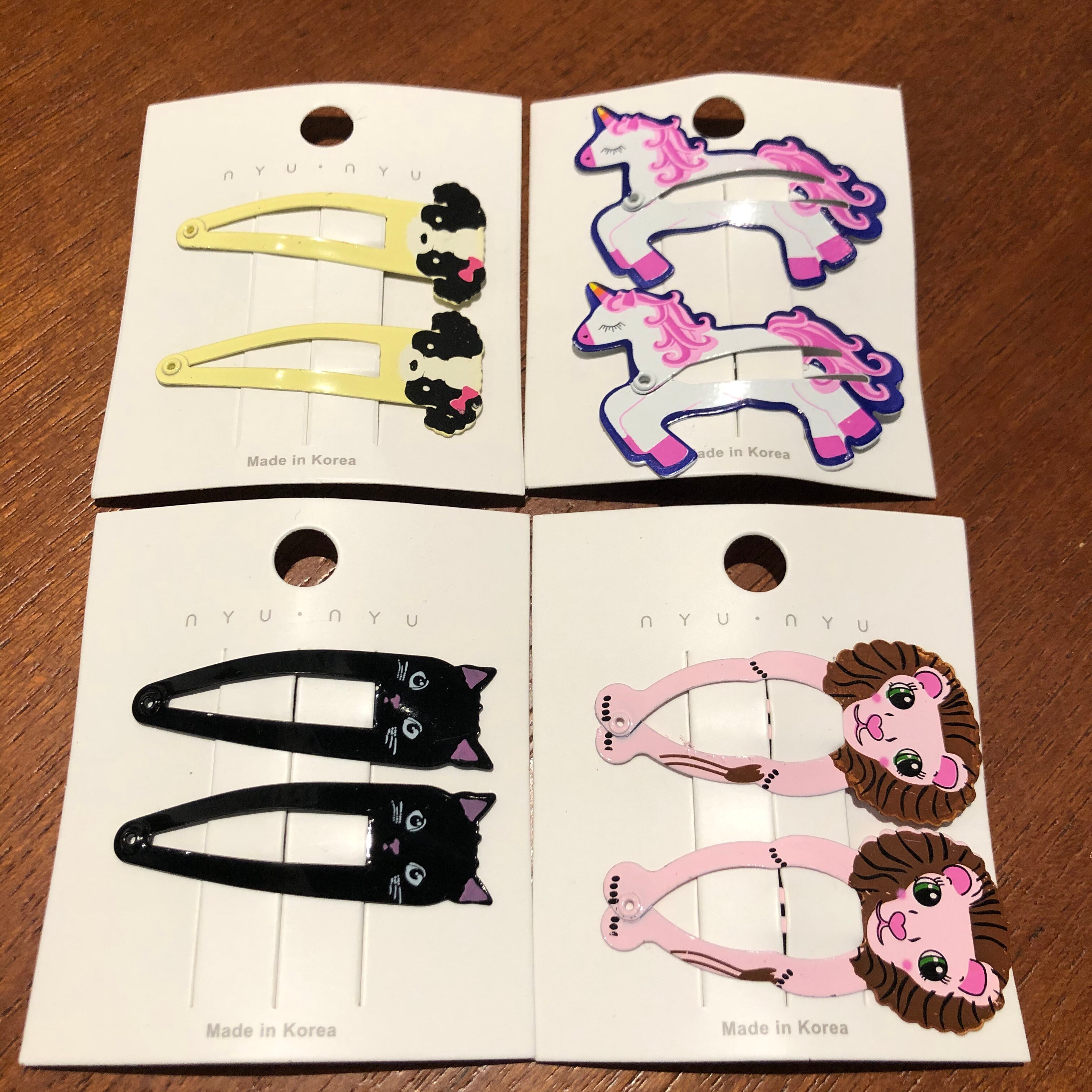 2PCS/Set Cartoon Animal Metal Hair Pins Lovely Head Wear Cat Dog Mermaid Lion Icon Hair Clips For Girls BB Hair Accessories