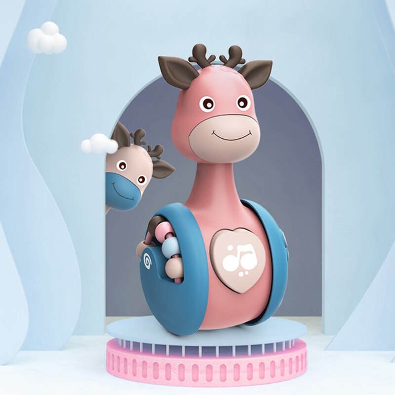 Baby Rammelaars Ring Bel Speelgoed Giraffe Tumbler Pop Zuigelingen Speelgoed Zoete Bel Muziek Roly-Poly Leren Onderwijs Speelgoed Baby 0-12 Maand