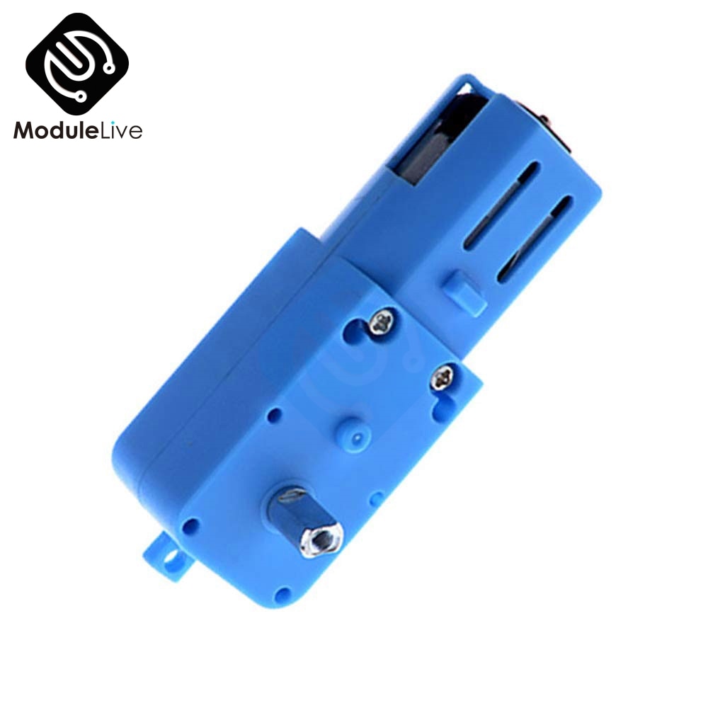 1:90 Motor Full Semi Half Metal Gear Robot Intelligent Vehicle Speed Reducer 3V-6V TT motor Single shaft Blue Case