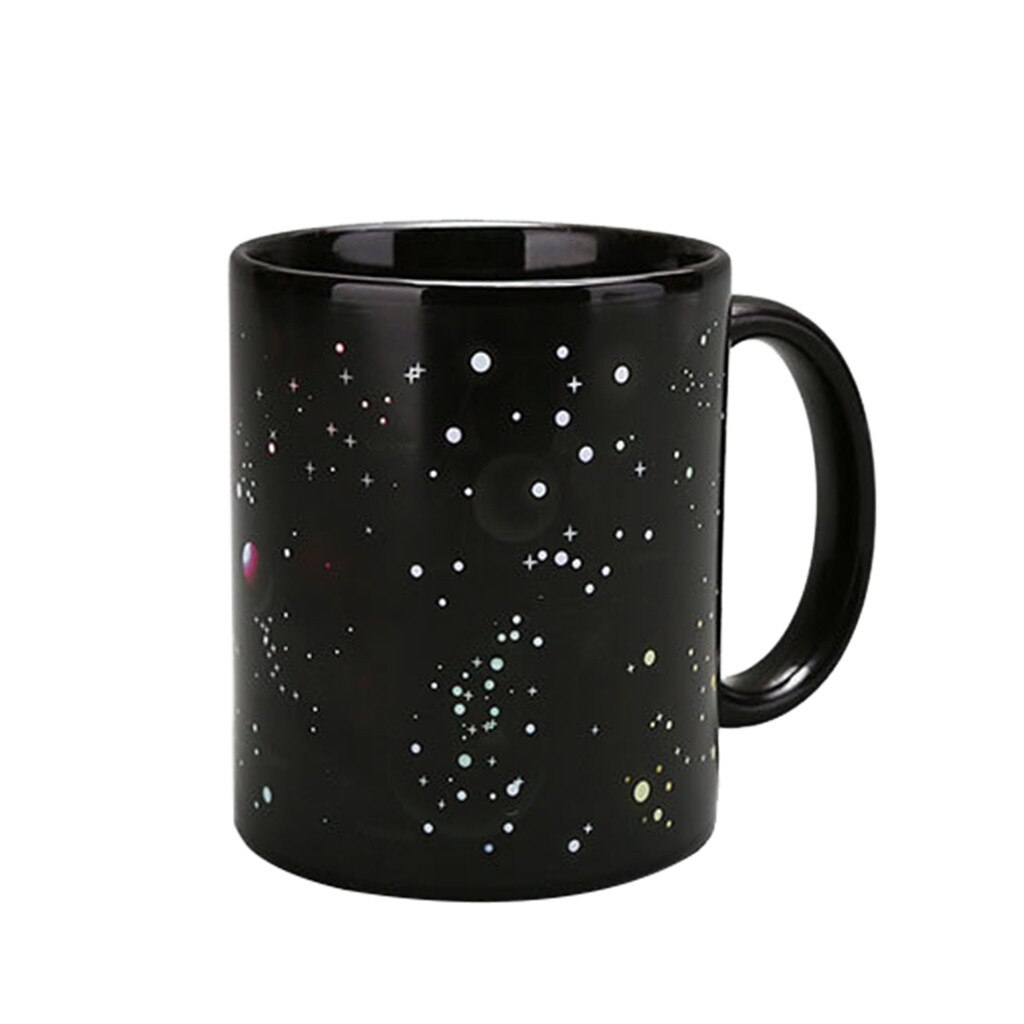 Ceramic Mug Heat Revealing Milk Cup Color Changing Mug Coffee Mugs Friends Student Breakfast Cup Star Solar System Mug: B