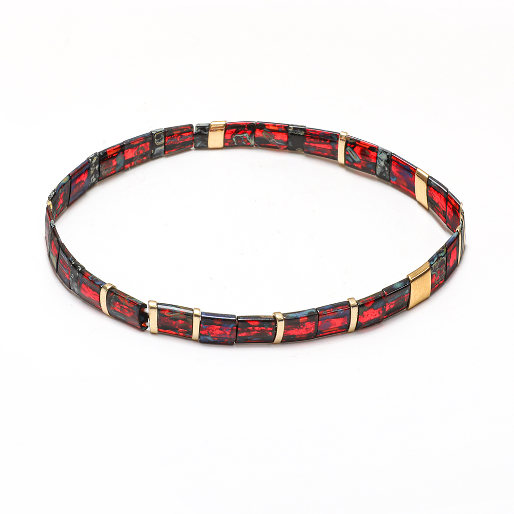 Smzy pulseira feminina com miçangas do arco-íris, artesanal e elástica, com pingentes da amizade, pulseira feminina: HGSL077