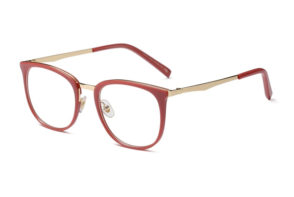 Transparent Square Glasses Frames For women White Luxury Prescription Glasses Frames Female Optical: Red