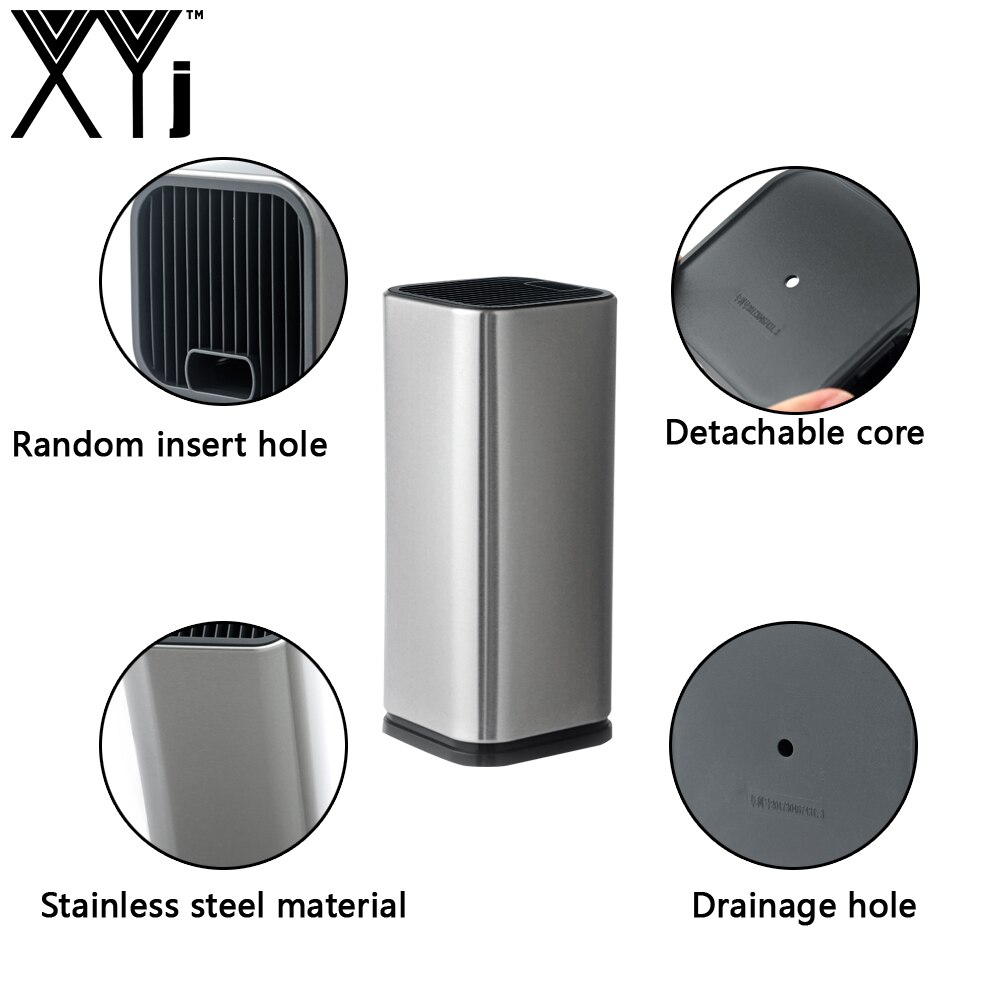 XYj Kitchen Knife Stand Stainless Steel Kitchen Knife Holder Knife Stand Multifunction Kitchen Shelf 8 inch Cooking Tool