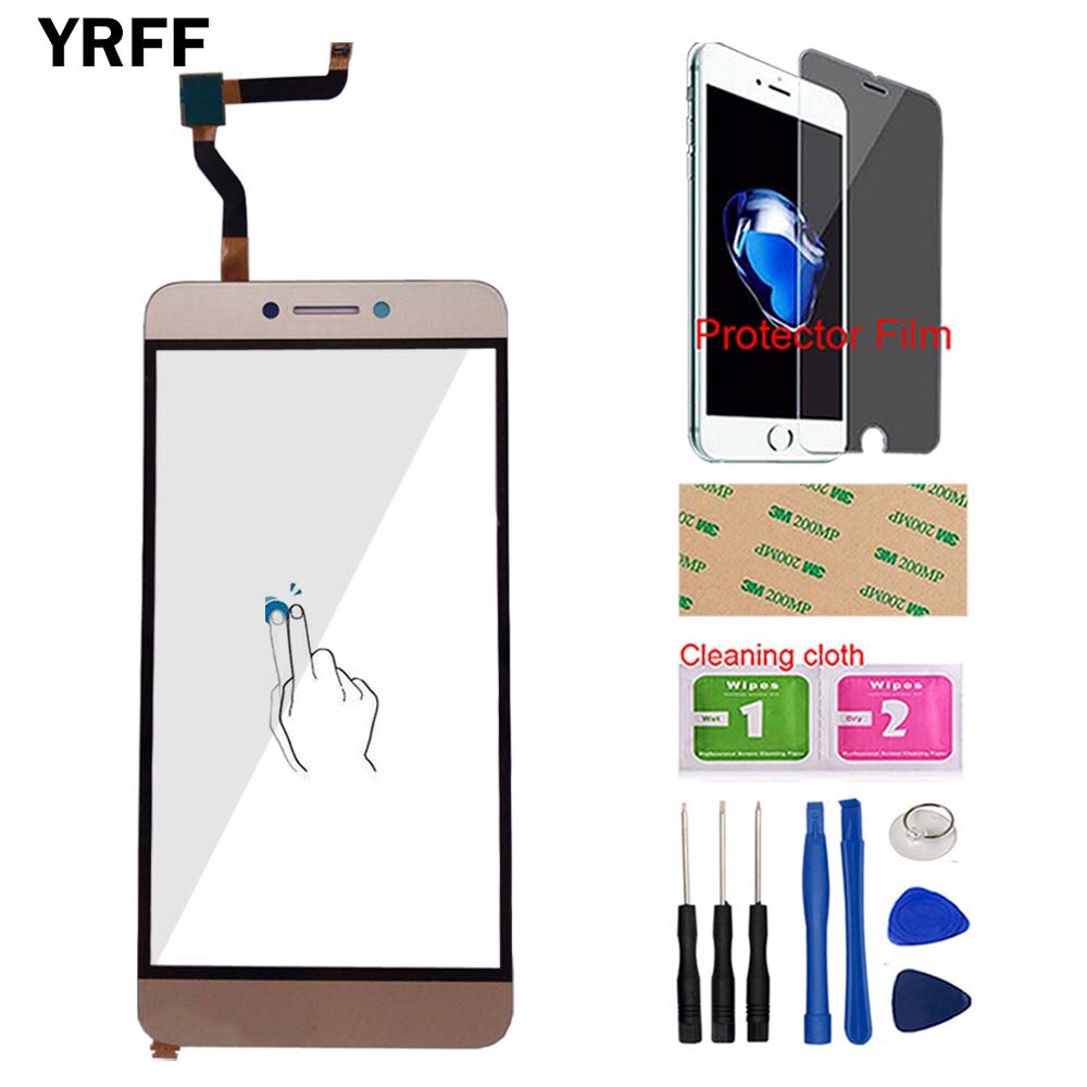 Sensor de pantalla táctil para móvil, herramientas de digitalizador de vidrio, película protectora, para LeEco Coolpad cool1 Cool 1 C106 Digitalizador de pantalla táctil: Gold With Tools