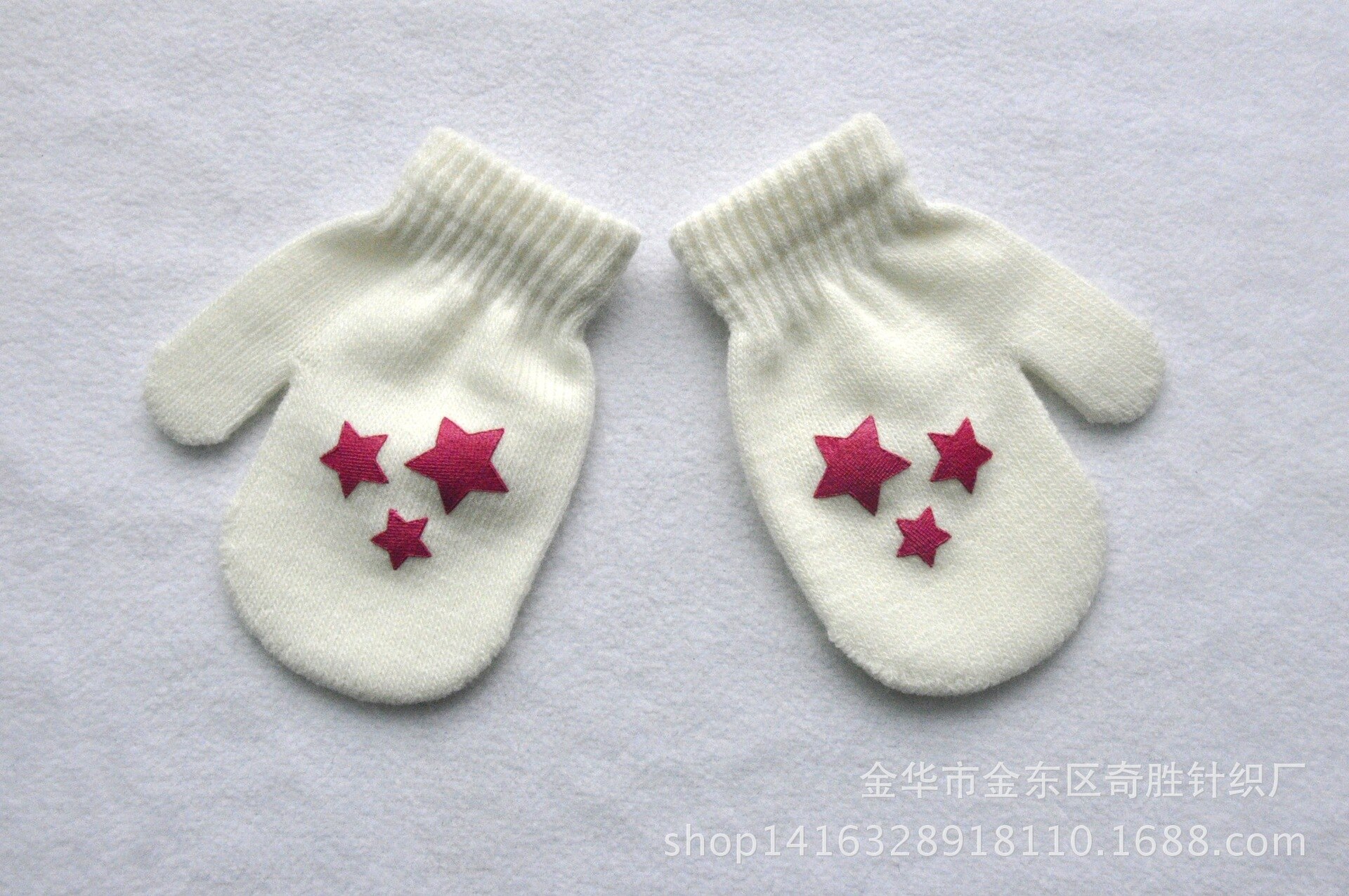 Kinder Handschuhe Winter Warme Baby Fäustlinge Gestrickte Jungen Und Mädchen Handschuh Für Alter Von 1-4 Jahre Alt: white star