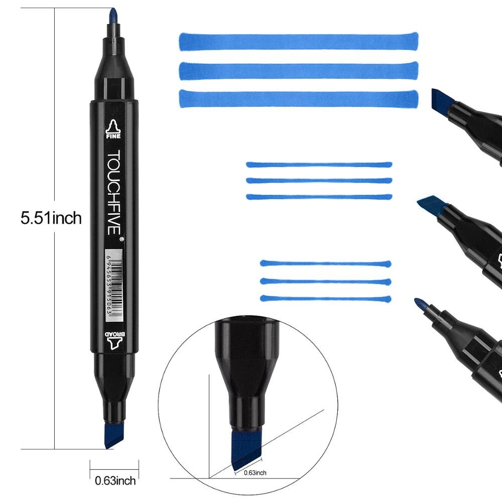 TOUCHFIVE Marker Stift 36 60 80 168 Farben Kunst Skizze Zwilling Marker Stifte Breite Feine Punkt Grafik Manga Anime Marker