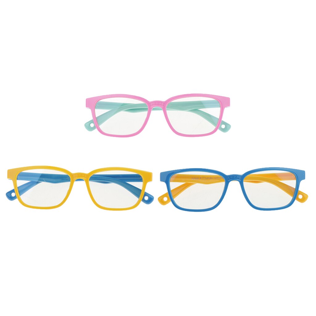 Anti-Blue Light Soft Silicone Eyeglasses for Children 3 Pieces