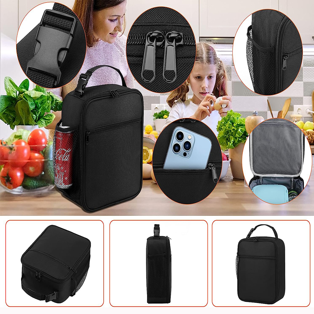 Men Women Insulated Portable Reusable Thermal Lunch Box Cooler Tote Lunch Bag for School Office Keep Food Fresh Warm or Cold