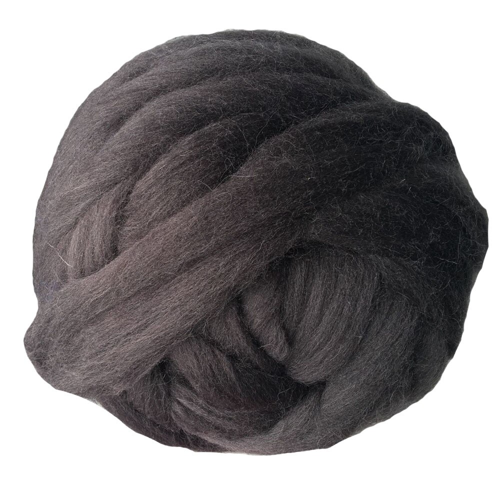 1000g 6cm tykt super chunky garn blødt merino uld garn roving spinding til arm strikning hånd strikket tæppe: Mørkegrå