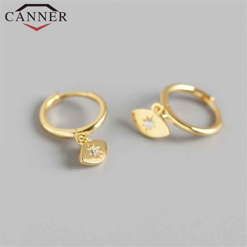 European and American Gold Silver color INS Crystal Zircon Small Hoop Earrings for Women 925 silver Earrings Jewelry: gold 4