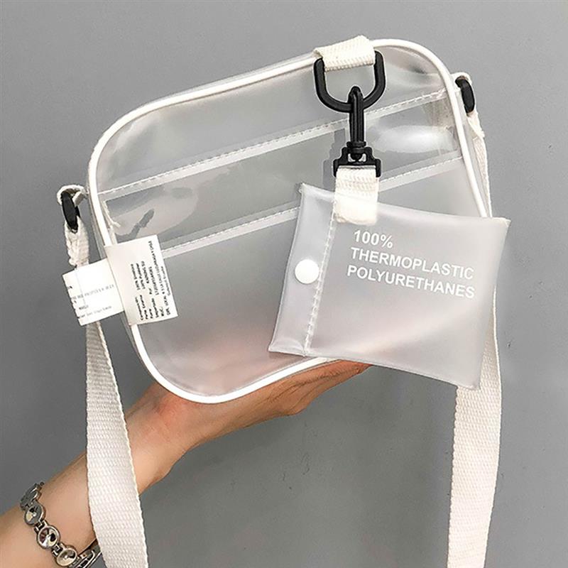 Nowy PVC przezroczysty kobieta dziewczyny torba na ramię Crossbody mały telefon torby robić makijażu robić przechowywania szeroki pasek torba na zakupy