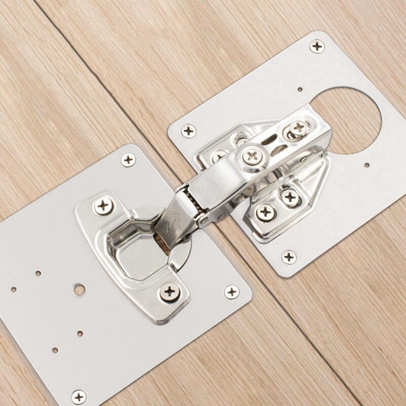 Hinged Stainless Steel Repair Plate, Furniture Cabinet Door Panel Connection Plastic Repair Plate Hardware Accessories