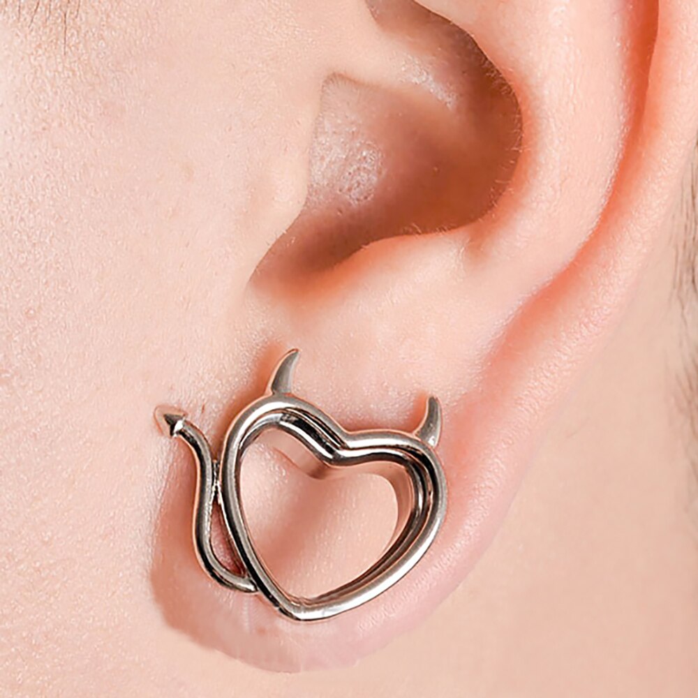Paar Hart Duivel Oor Gauge Stekkers Flesh Tunnel Oorbellen Upgrade Piercing Dubbele Flare Reindeer Antlers Brancards Expander 8-25mm