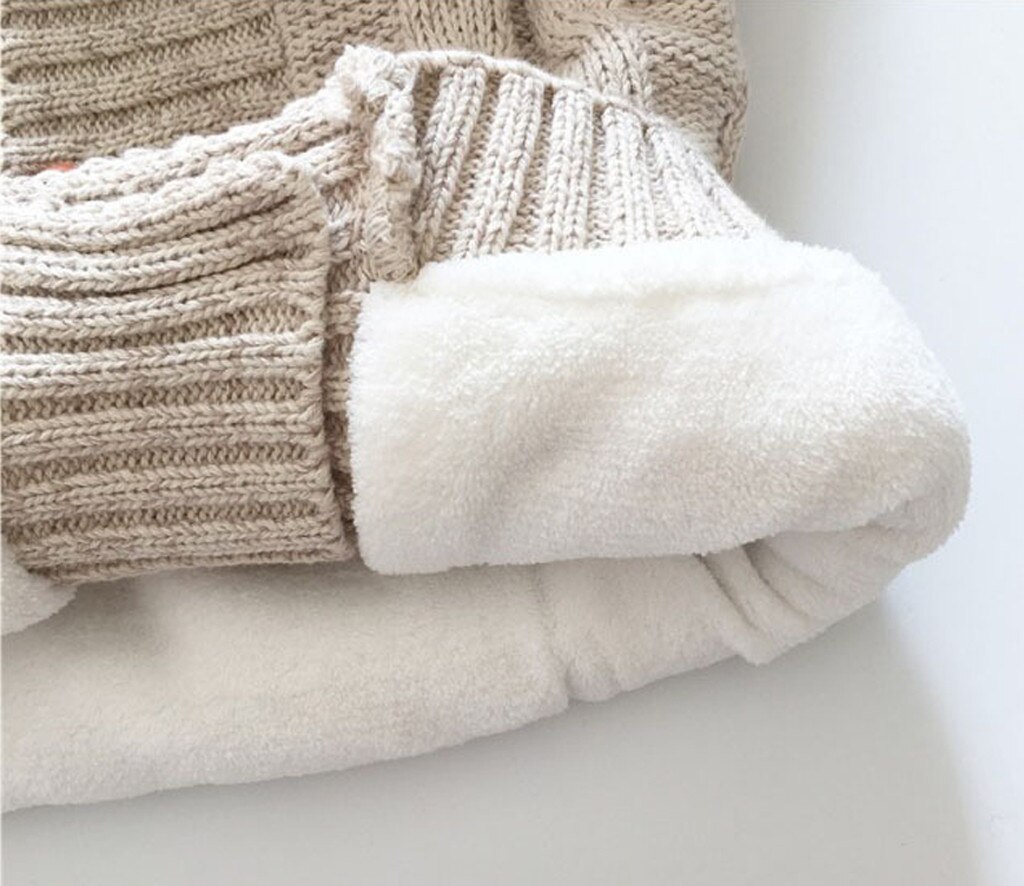 Vêtements d'hiver tricotés pour enfants, pull à col rond, veste intérieure en peluche, pour garçons, fournisseur,