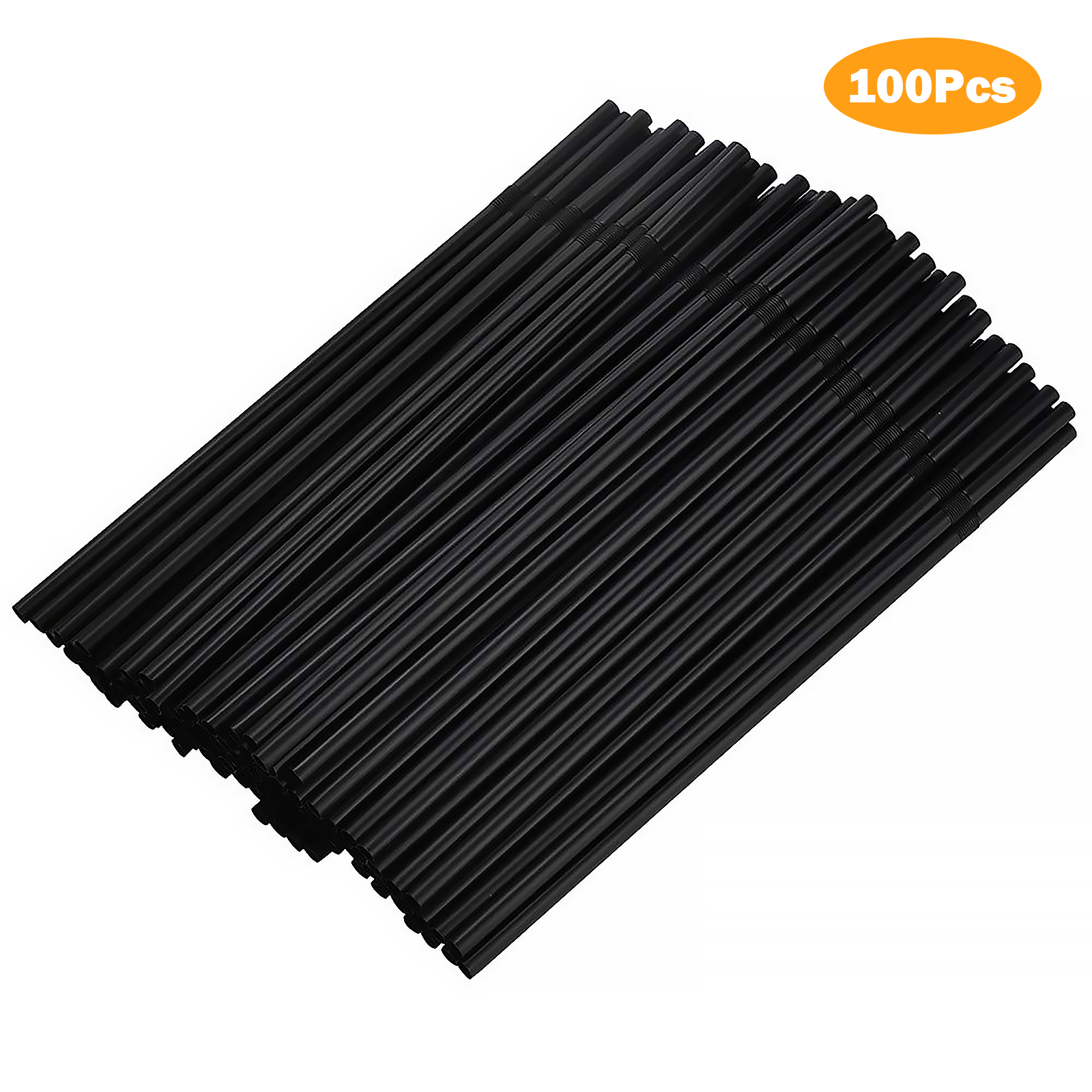 100-1500PCS Colorful&Black Flexible Plastic Drinking Straws Milk Tea Bar Party Wedding Kitchen Beverage Straw Home Accessories: WHITE