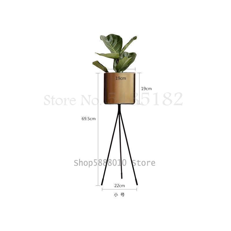 Scandinavische smeedijzeren bloemenstandaard, eenvoudig en stijlvol, balkon, woonkamer, binnen, staand, groen bloemenrek: 69.5 x 22 x 19cm 8
