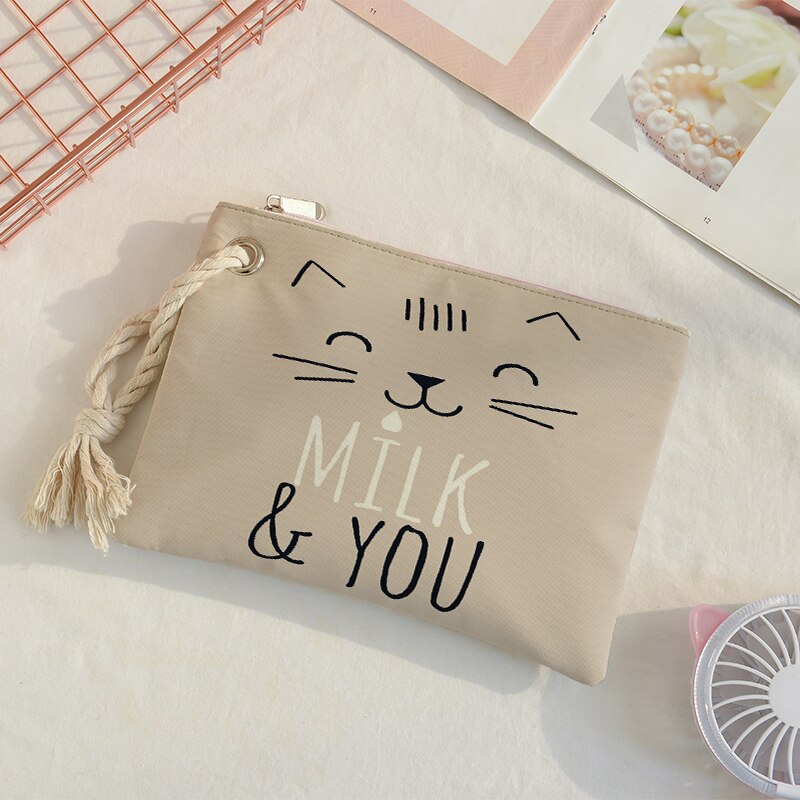Crowdale Small Teen Girls School handbags for Women Thick rope printing hangbag novelty cats printing handbags 26cm*19cm