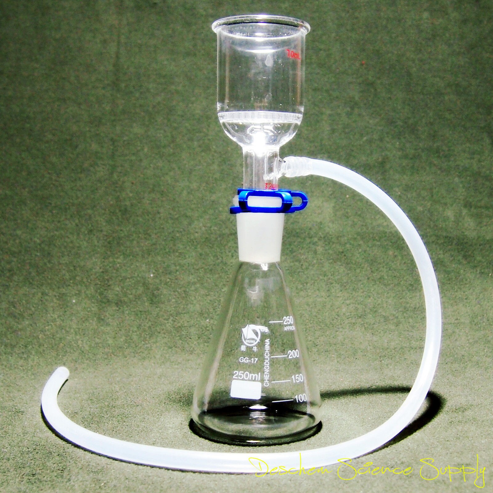 250ml,Lab Suction Filtration Device,47mm Buchner Funnel & Glass Erlenmeye Flask