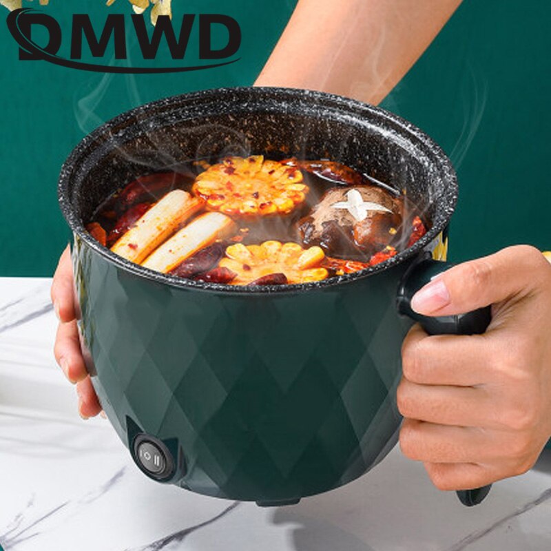 DMWD 220V Multifunctional Electric Cooker Heating Pan Electric Cooking Pot Machine Hotpot Noodles Rice Eggs Soup double Steamer