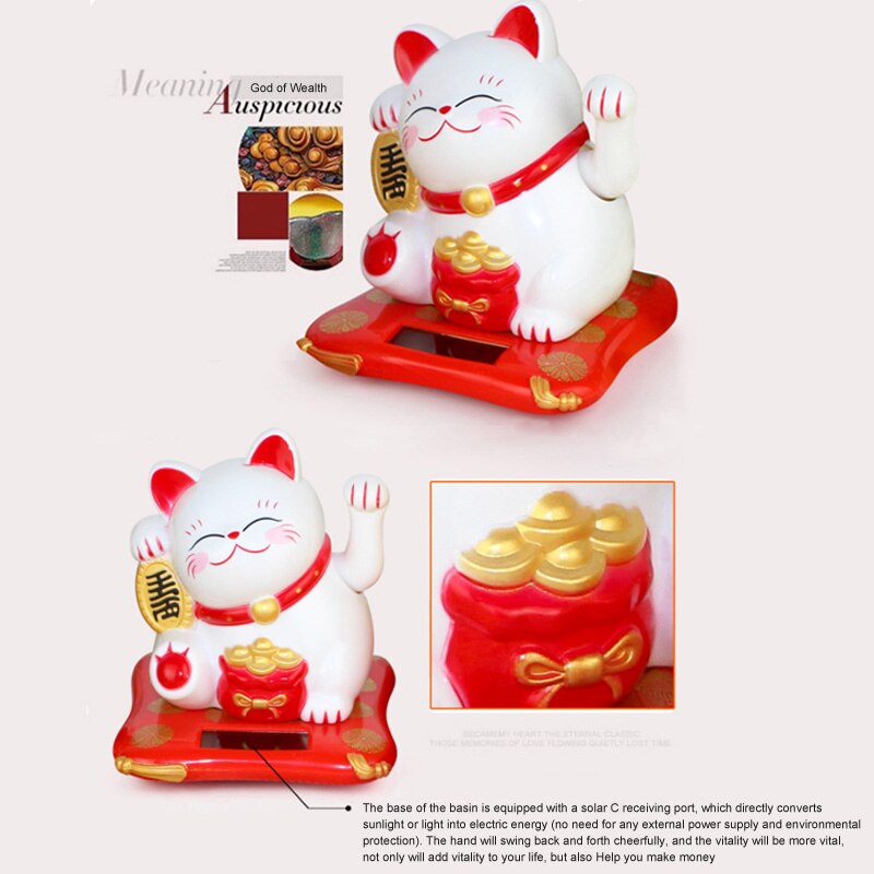 1 buc/pachet decor pentru contor de casă pentru ziua de naștere, stil japonez/chinez, strângerea mâinii bogăție pisică norocoasă fluturând pisică oranment