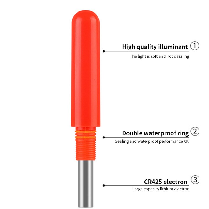 Lot De 3 Flotteurs LED Pour Pêche De Nuit - Kit Intelligent Avec Détection De Gravité, CR425, Pour Cannes De 3,6 à 8,1 M