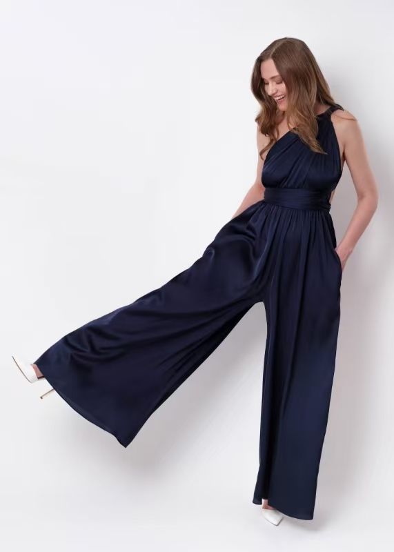 Multiway Convertible Jumpsuit Formal Multi Wrap Wedding Dress Cocktail Floor Jumpsuits Navy Blue Bridesmaid Infinity Jumpsuit