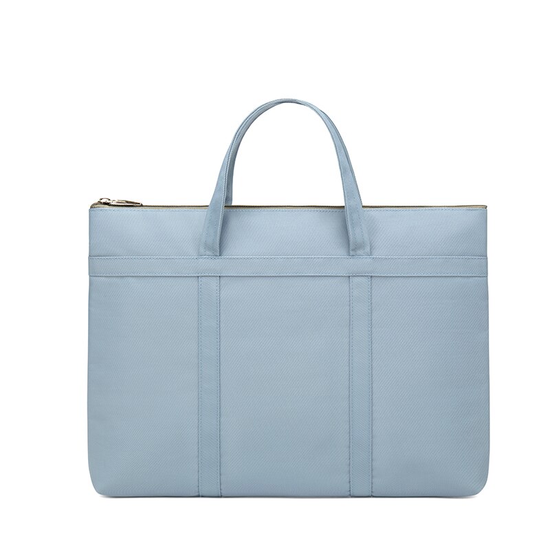 Mode Vrouwen Aktetas Tas A4 Document Zakken Vrouwelijke Boek Handtas Vrouwen 14 &quot;Laptop Aktetassen Neutrale Kantoor Tas: 14inch Light Blue